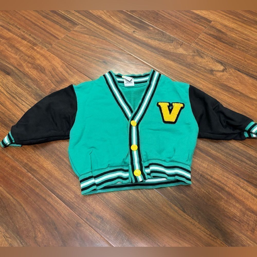 Vintage Varsity Letterman Jacket green/black